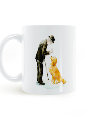Oldman-with-Dog-Mug-老人与狗的马克杯陶瓷水杯杯子