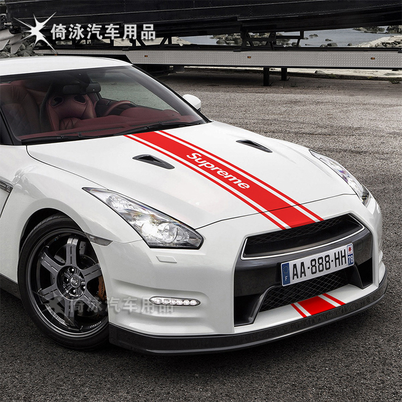 潮牌车贴汽车引擎盖贴纸 机盖刮痕装饰创意个性改装定制拉花网红