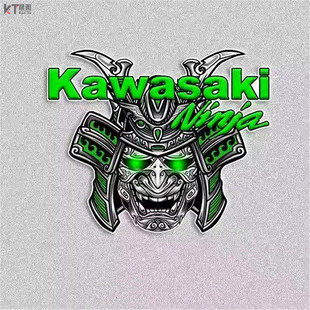 川崎摩托车Kawasaki汽车贴纸头盔重机车改装鬼武士贴画电动车装