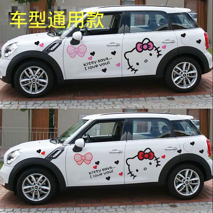 Hello Kitty卡通全车贴纸整车贴汽车拉花装饰贴个性车贴KT猫包邮