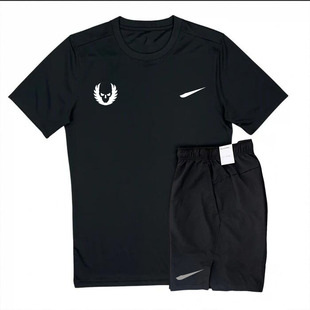 俄勒冈体育生田径训练服短袖套装男女款速干跑步短裤比赛运动T恤