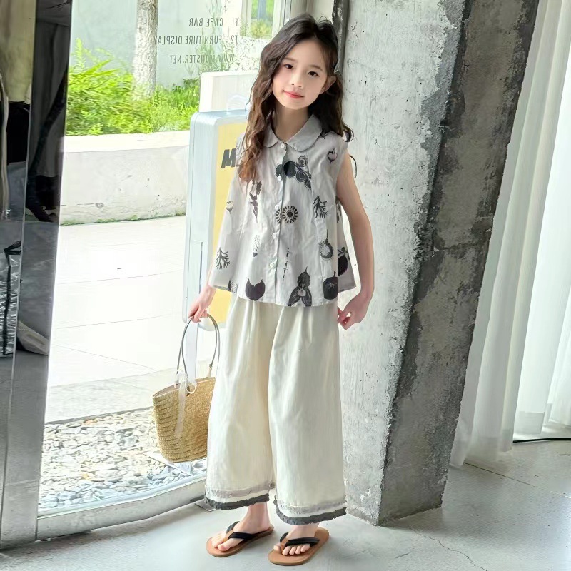 姗姗女童套装夏季2025新款中大童