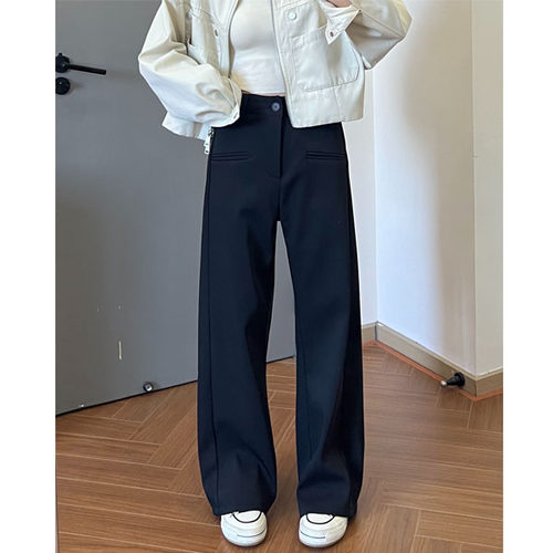 黑色西装裤2026新款大码女裤胖mm显瘦垂感阔腿裤梨形身材加绒裤子