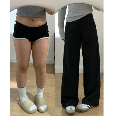 黑色西装裤女春季新款梨形身材