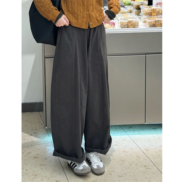 深灰色九分加绒阔腿裤女冬季大码胖mm遮胯宽显瘦小个子休闲气球裤,女装/女士精品,大码裤装,淘宝优惠券,粉丝福利购,淘宝优惠卷