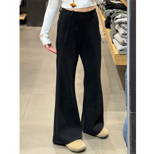 黑色微喇裤女加绒冬宽松不贴腿喇叭裤大码运动梨形遮胯显瘦卫裤子,女装/女士精品,大码裤装,淘宝优惠券,粉丝福利购,淘宝优惠卷