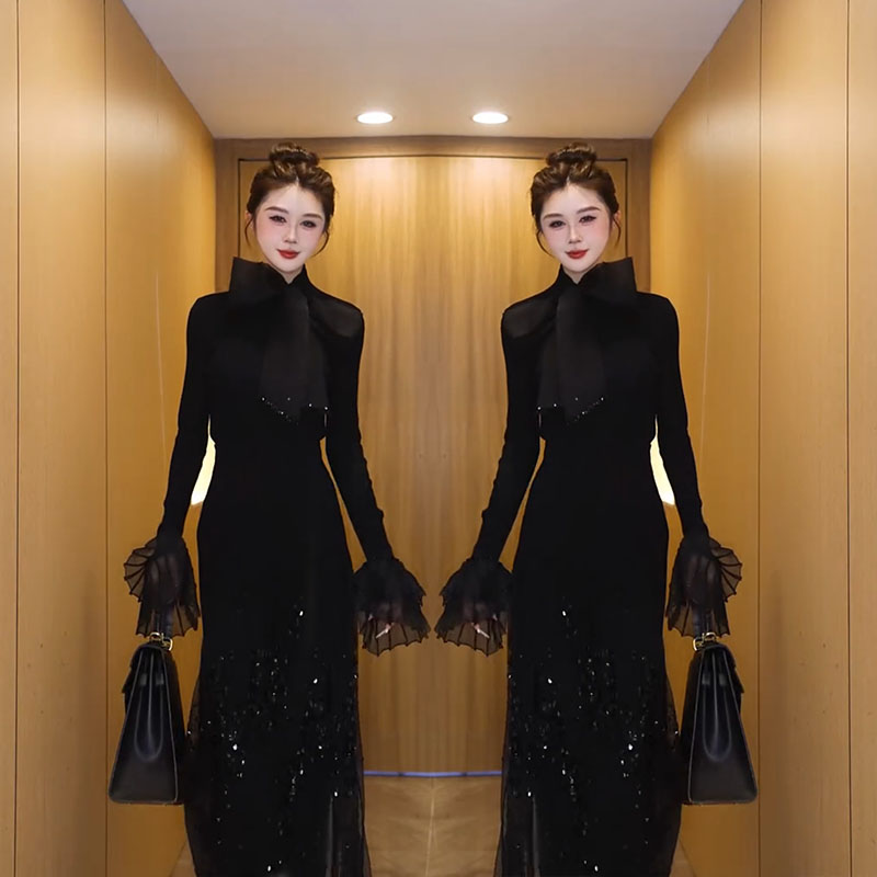 欧货高级感时尚减龄蝴蝶结喇叭袖打底小衫女神范洋气显瘦百搭上衣