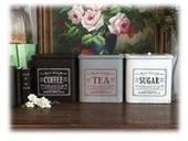 美式 乡村复古收纳盒咖啡茶包糖果收纳罐咖啡厅铁艺储物盒摆件