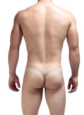 男士短裤冰丝超薄三角裤 男生无痕单丁低腰丁字裤性感内裤健身t裤