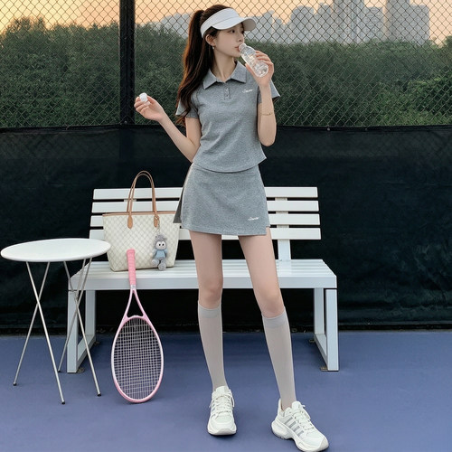翻领短袖防走光短裙裤网球服套装