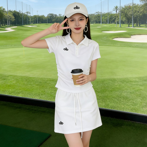 POLO领短袖短裙高尔夫运动套装女