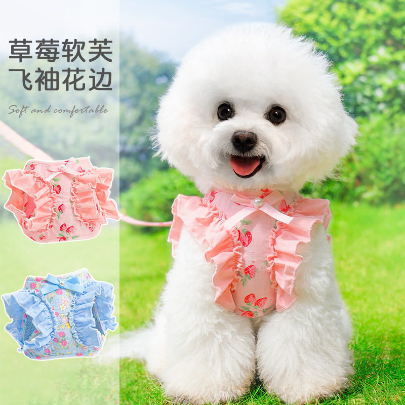 狗狗牵引绳不勒脖小型幼犬胸背比熊泰迪博美背心式狗绳子外出专用图片