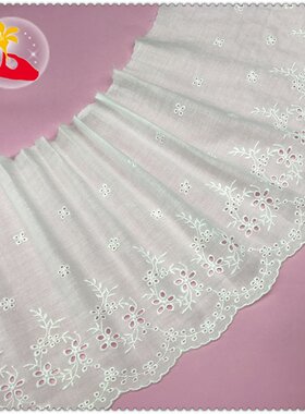 新品花边辅料全棉布边手工diy蕾丝边沙发窗帘边材料24厘米宽4020N