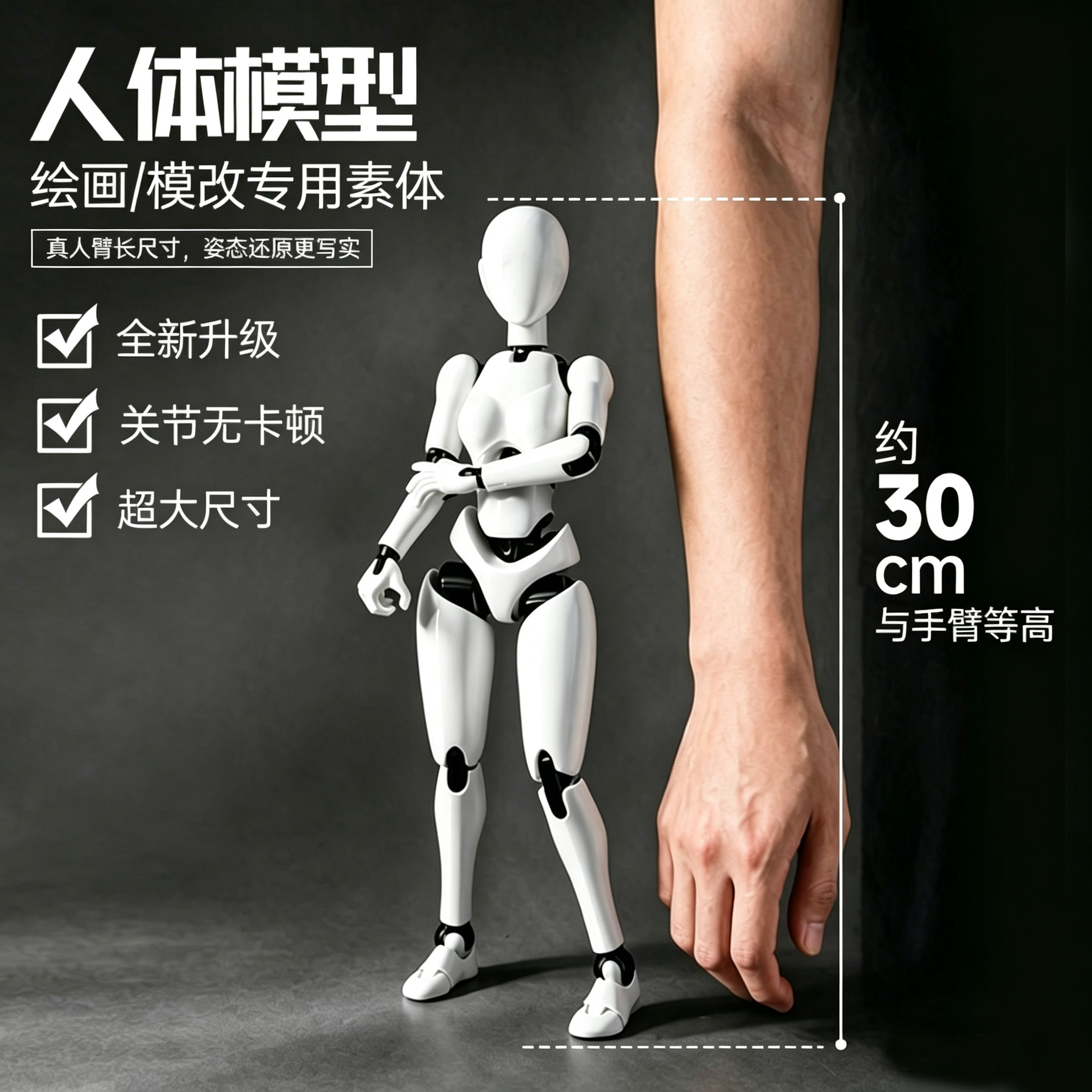 Dummy13人体模型BJD球形关节可动人偶3D打印1/12素体画画拼装人偶图片