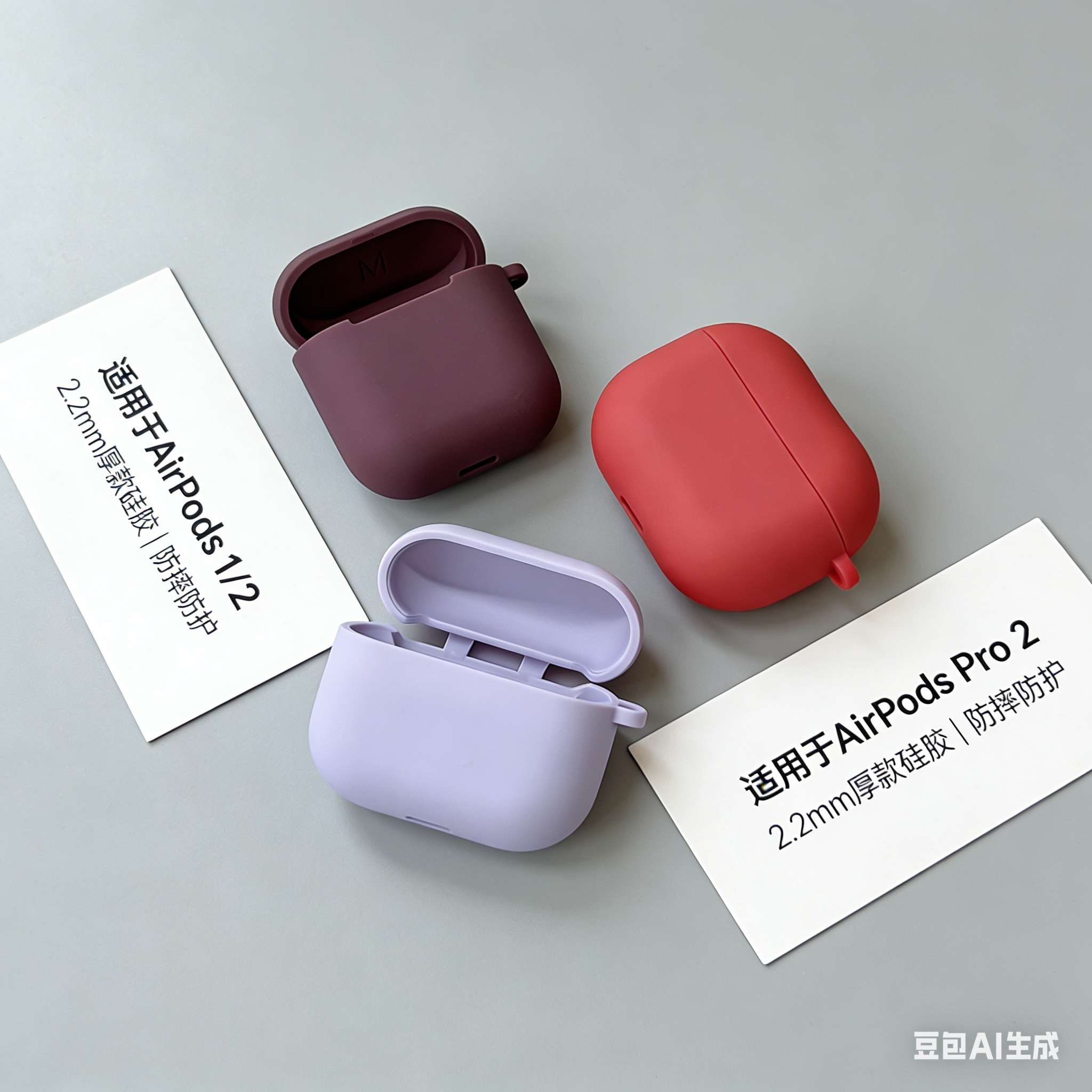 airpodsPro3保护套C口适用于苹果AirPods4硅胶耳机一体简约四代降噪连体式软壳1/2代蓝牙typec壳Pro2纯色