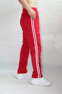 秋冬季男女红色校服裤小学生初高中生一道白杠运动裤保暖直筒裤