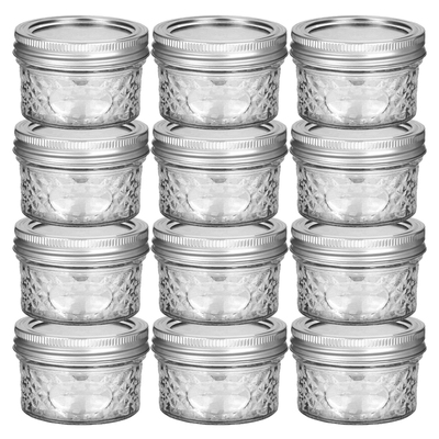 【梅森生活家】4oz美式梅森罐玻璃钻石密封罐早餐酸奶燕麦杯带盖