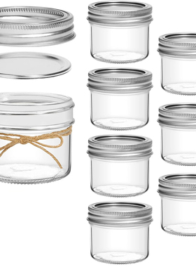 【梅森生活家】4oz美式梅森罐玻璃光面密封罐早餐酸奶燕麦杯带盖