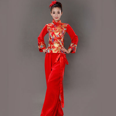 打鼓服水鼓秧歌开场扇子