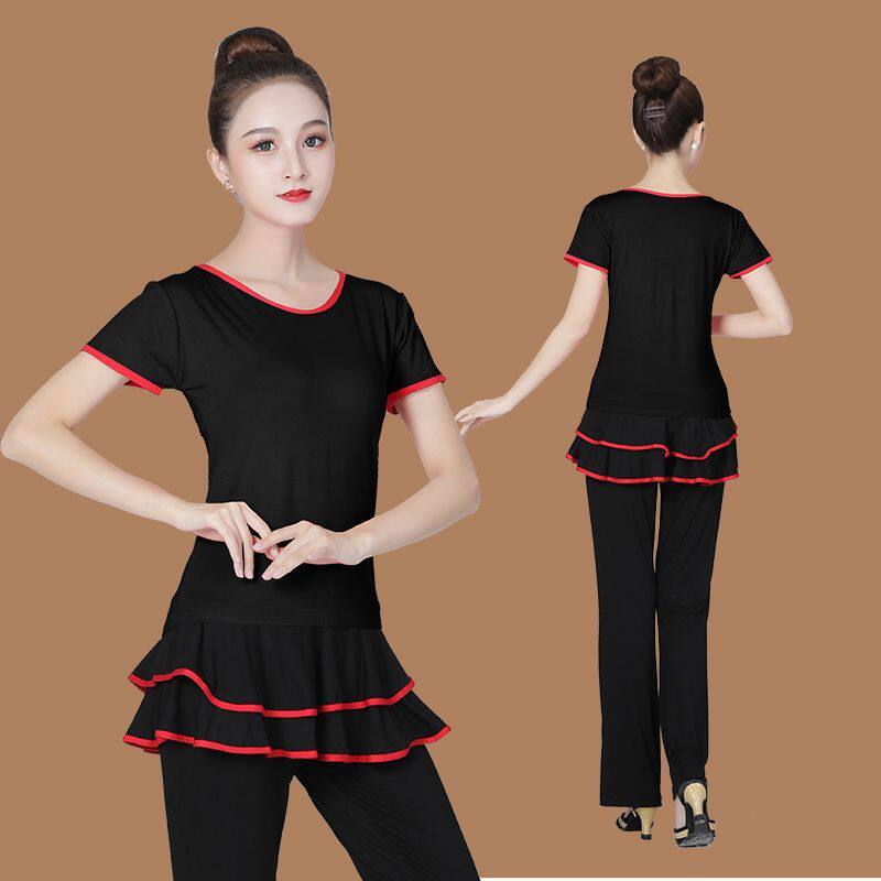 广场舞舞服新款套装短袖