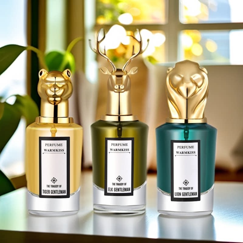 WARMKISS兽首礼盒麋鹿狮子虎头香水男女通用持久留香清新学生礼物