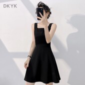 宴会高级感2025夏新款 小黑裙小个子连衣裙生日礼服女日常可穿 无袖