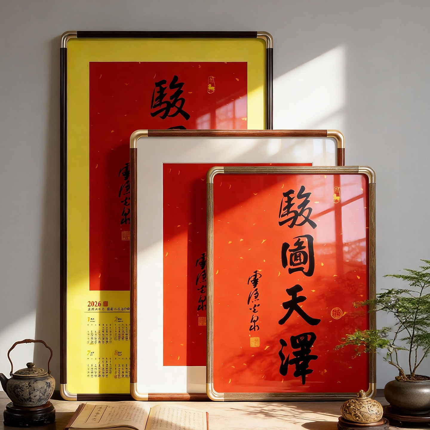 灵隐骏图天泽挂历40*70挂墙南普陀马上有福相框年历空框画框裱框