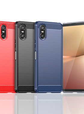 适用索尼Xperia 10 VI手机壳Xperia10 6 XQ-ES72/PDX-246代简约拉丝碳纤维纹防滑防指纹全包边防摔保护套软壳