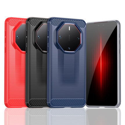 适用HUAWEI华为Mate60RS非凡大师手机壳华为Mate 60 RS保时捷简约拉丝碳纤纹防滑防指纹全包边防摔保护套软壳