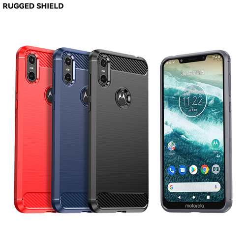 适用Motorola One手机壳Moto P30 Play简约拉丝碳纤维纹防滑防指纹全包边防摔保护套软壳