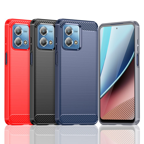 适用Moto G Stylus 4G 2023手机壳Motorola XT2317简约拉丝碳纤维纹防滑防指纹全包边防摔保护套软壳