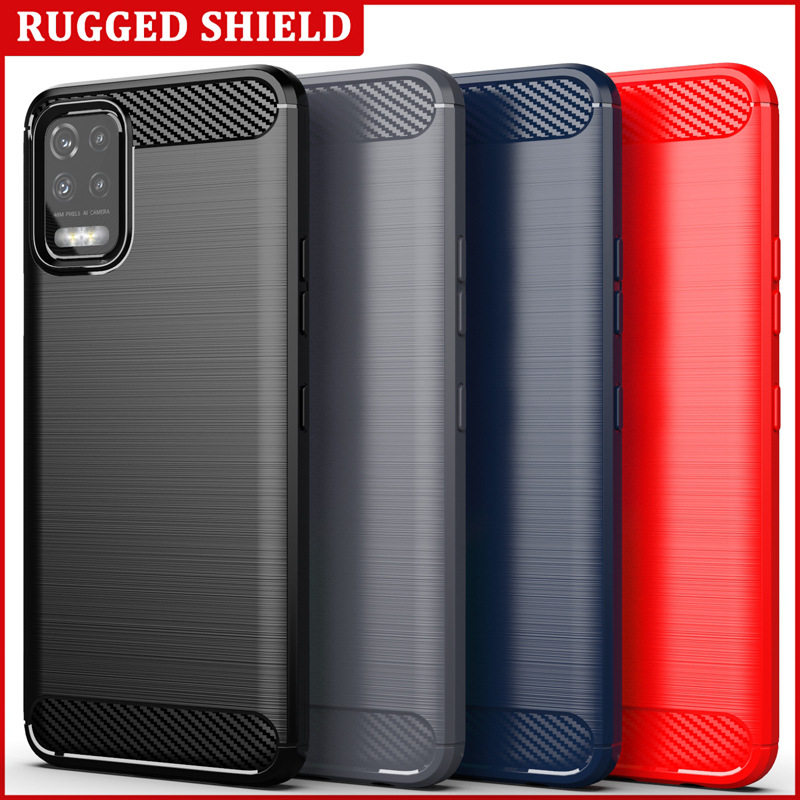 适用LG K62+手机壳LG K62 Plus简约拉丝碳纤维纹防滑防指纹全包边防摔保护套软壳