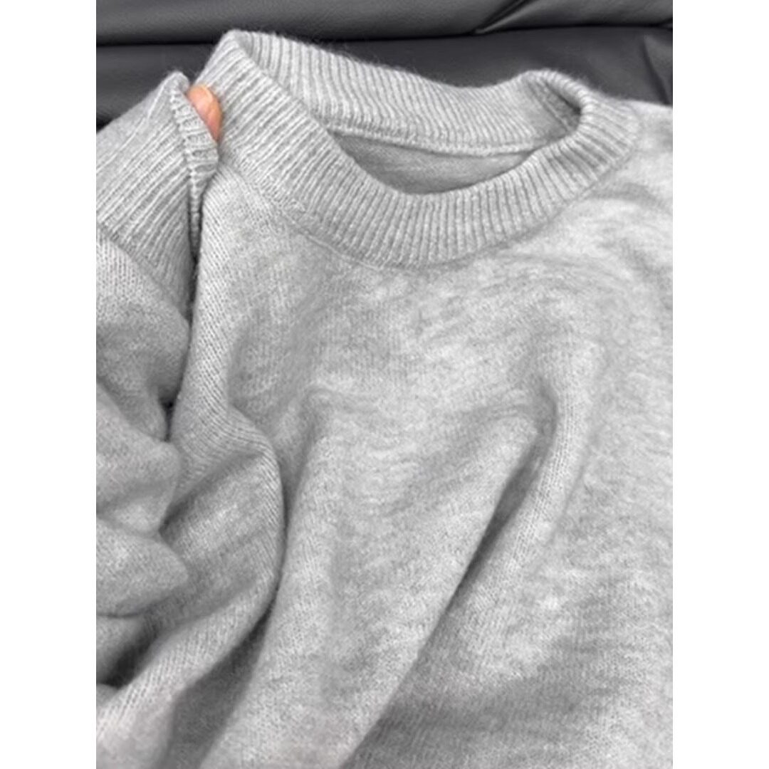 圆领左手针织衫男秋冬季宽松