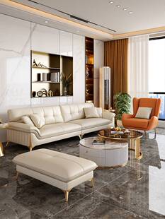极简皮沙发新款 真皮沙发头层牛皮现代轻奢小户型客厅直排组合意式