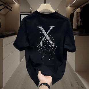 夏季 T恤青年男女款 ins潮牌街头宽松圆领上衣 痞帅重磅纯棉短袖 美式