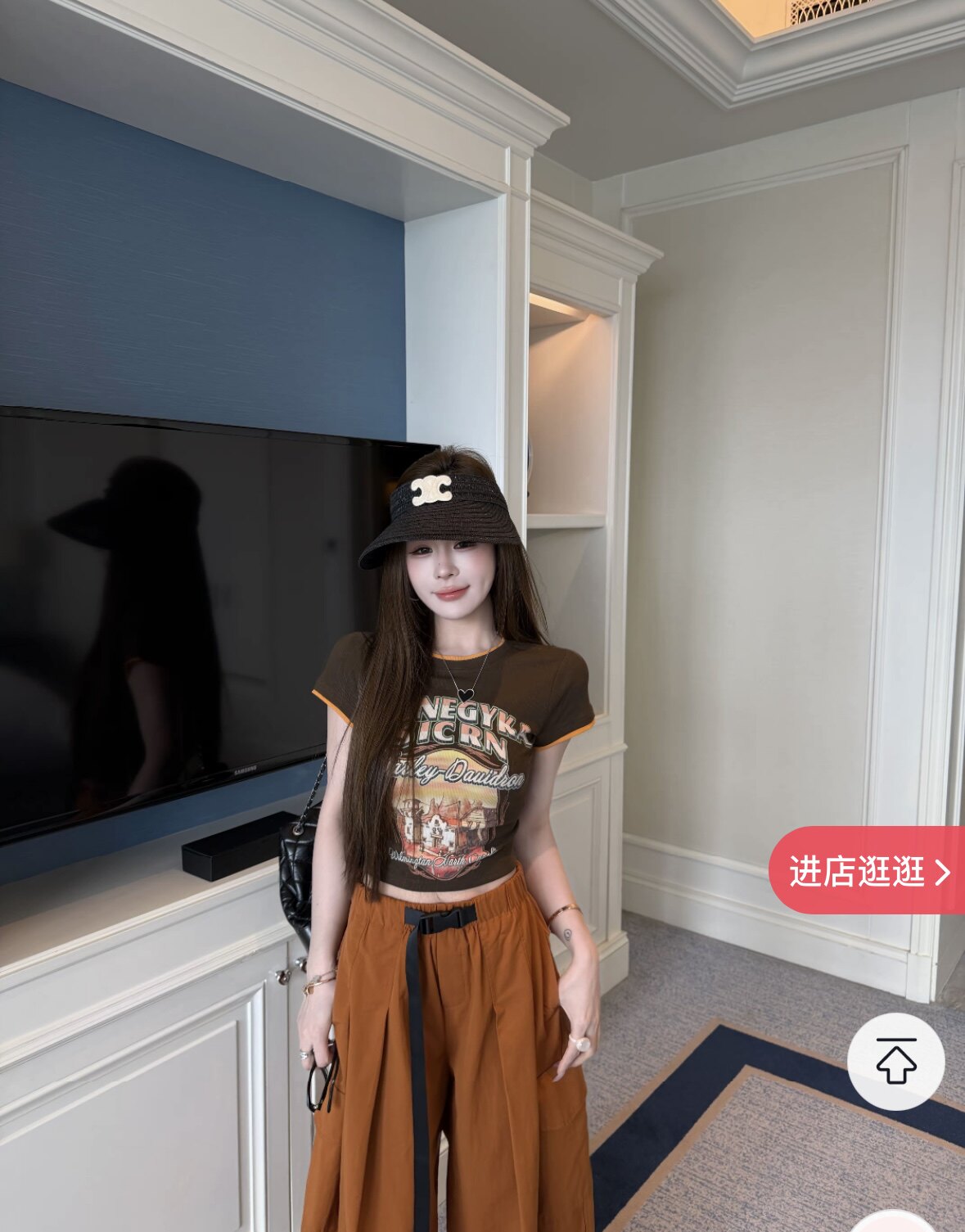 正品实拍2026夏季新款韩版时尚百搭显瘦设计感小众短袖T恤+阔腿裤