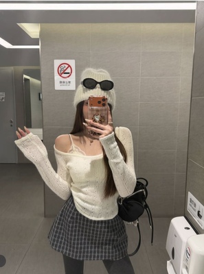 泡菜订制灰色格子毛尼裙裤女2025冬季新款百搭a字显瘦韩系半身裙