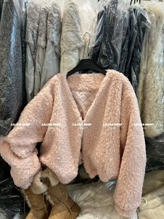 宽松慵懒风软糯毛毛上衣潮 韩版 泡菜订制羊羔毛外套女2025冬季 新款