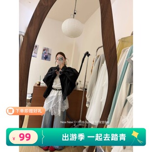 皮衣外套女时尚 2026春季 宽松百搭休闲长袖 韩版 纯色棒球服上衣 新款