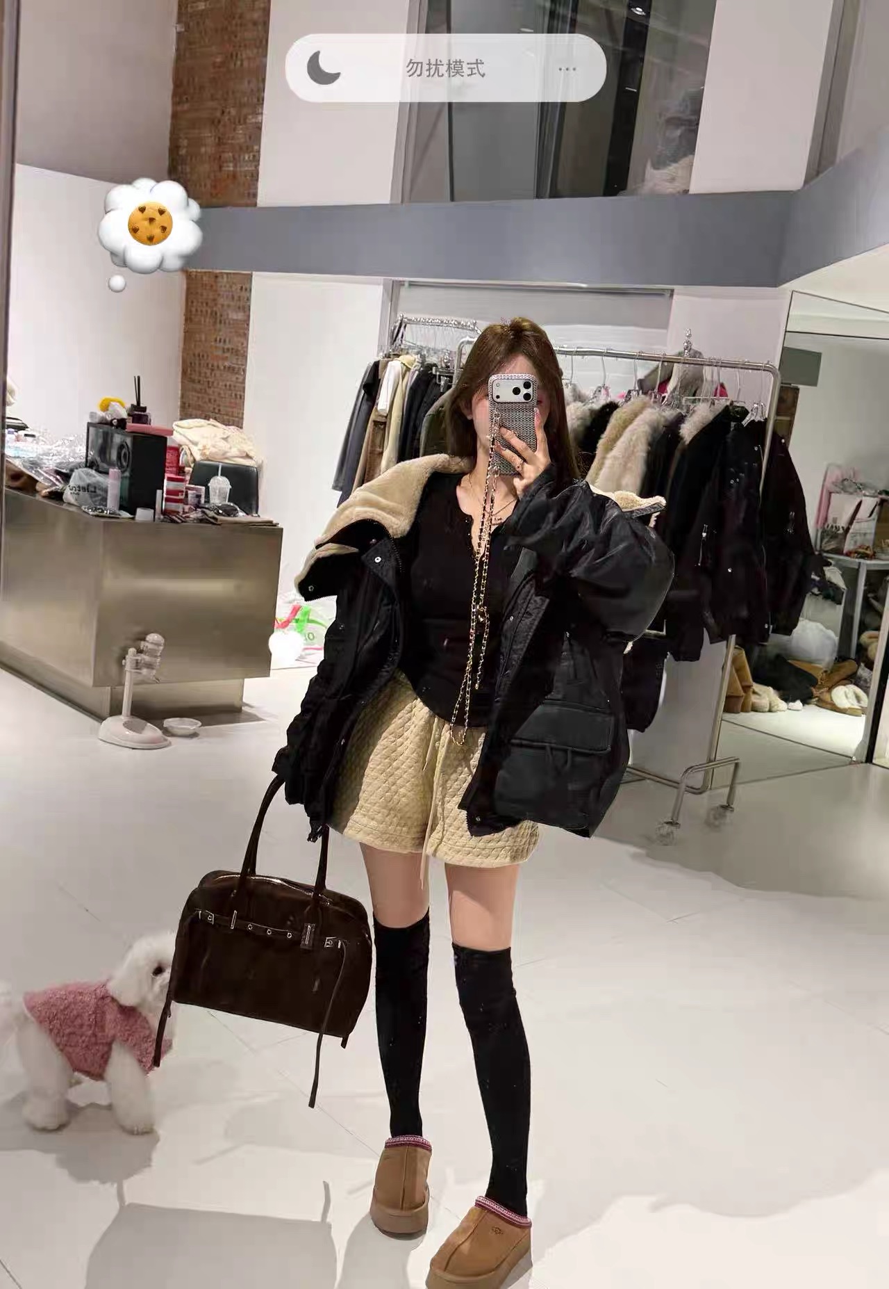 韩国东大门2025冬季新款韩版宽松休闲大翻领羊羔毛羽绒服短外套女