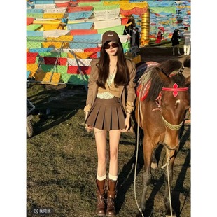 泡菜订制自留款 宽松垫肩扩版 咖色西装 韩版 外套上衣 新款 五折福利