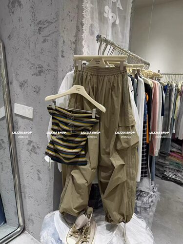 正品实拍2026夏季韩版时尚百搭宽松显瘦条纹抹胸背心女休闲裤套装