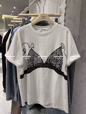 2026春季新款韩版宽松百搭休闲短袖T恤简约时尚印花圆领上衣潮ins