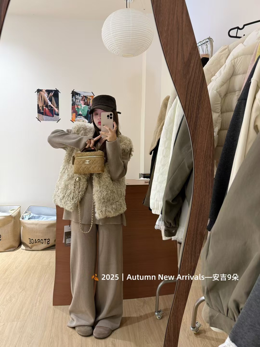 韩国东大门2025冬季新款韩版宽松v领慵懒风毛衣+松紧腰阔腿裤套装