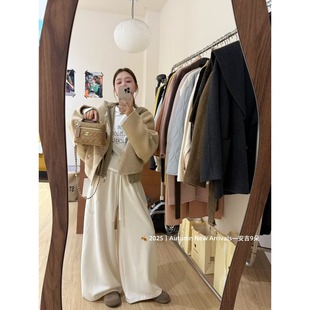 韩国东大门2025秋冬新款 宽松百搭连帽拉链毛衣羊毛外套大衣潮 韩版