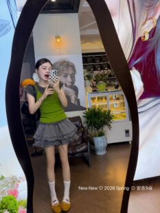 正品实拍2026夏季新款韩版修身显瘦短袖T恤+外穿吊带背心两件套潮