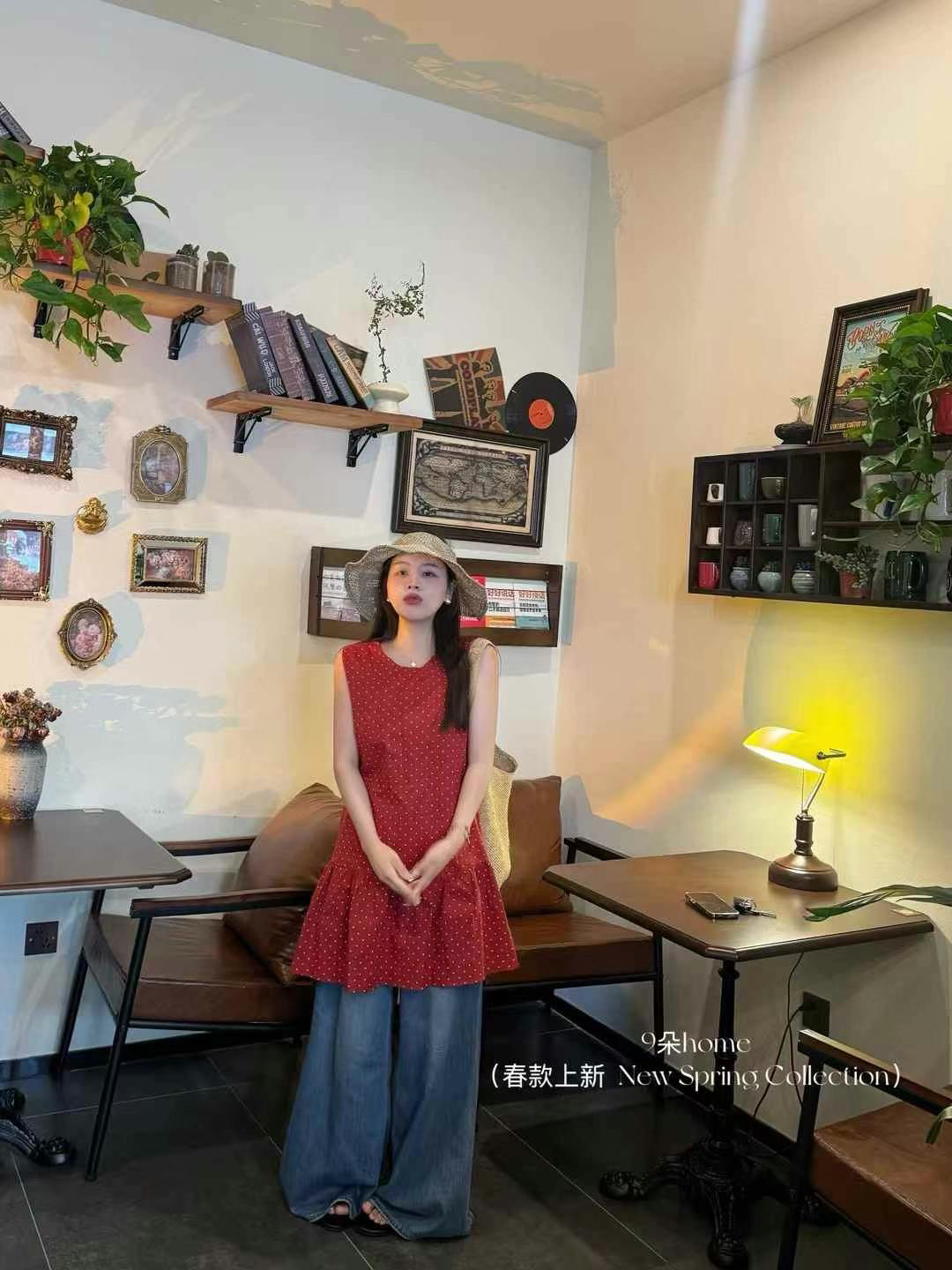 韩国东大门2025夏季新款法式甜美波点无袖连衣裙小个子显高显瘦裙