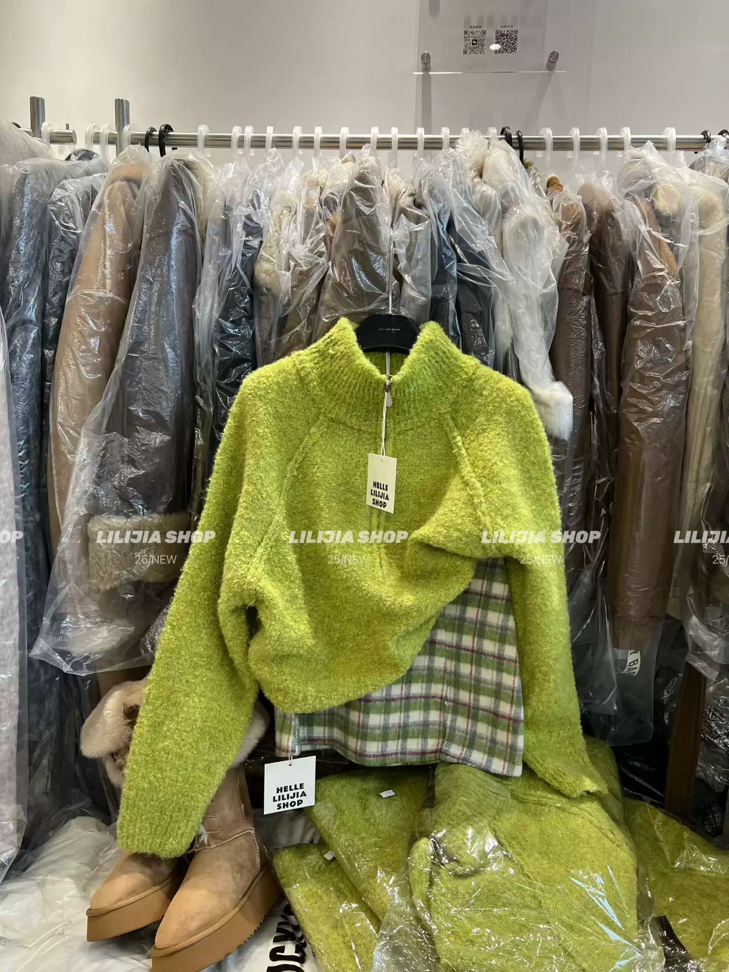 韩国东大门2025冬季新款韩版宽松慵懒风半拉链套头毛衣女针织衫潮