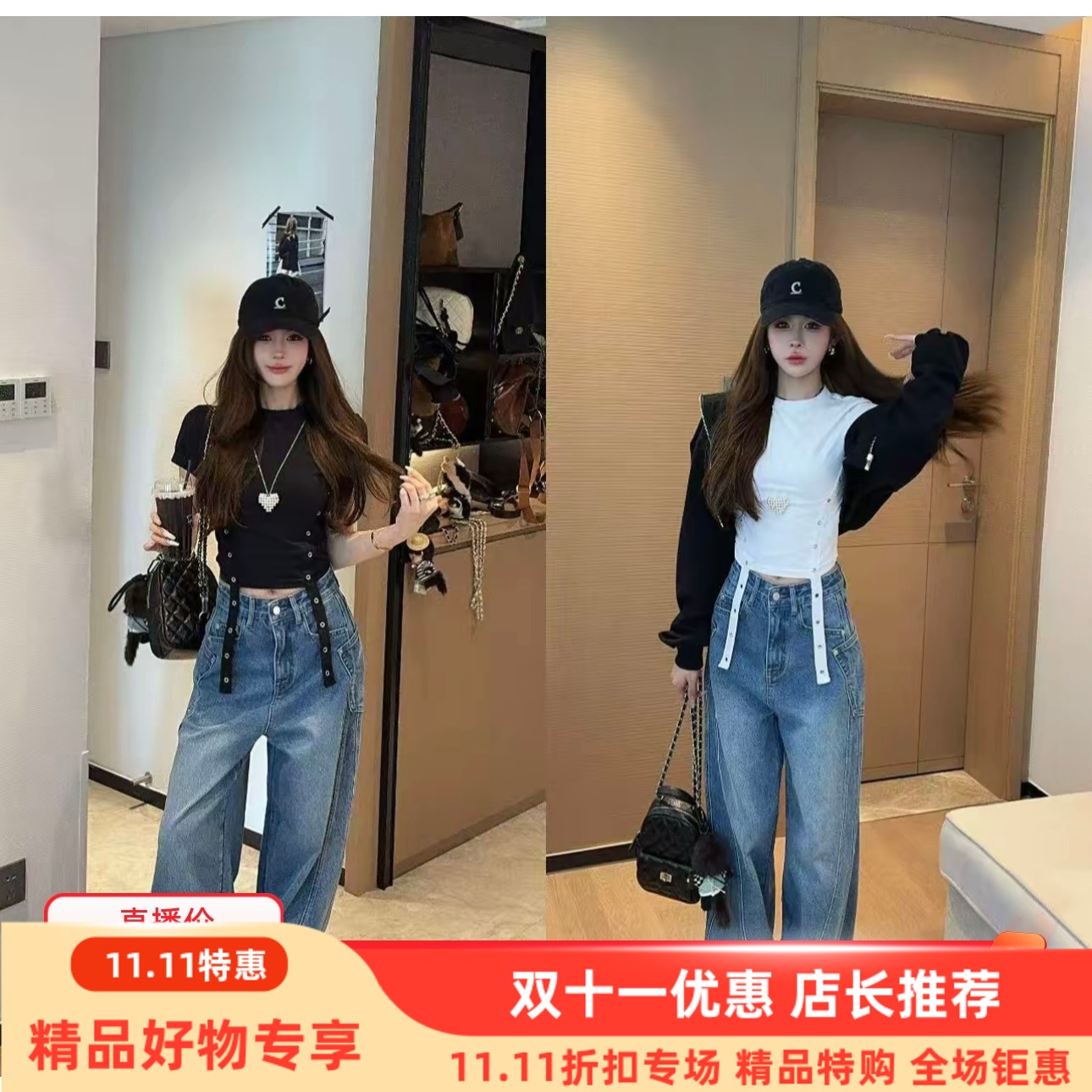 泡菜订制黑色短款连帽外套女2025秋季新款百搭休闲时尚短款上衣潮