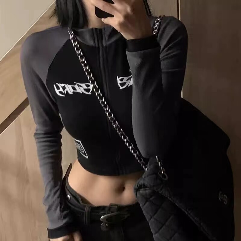 新款装女长袖T恤上衣修身显瘦百搭运动服泳衣罩衫